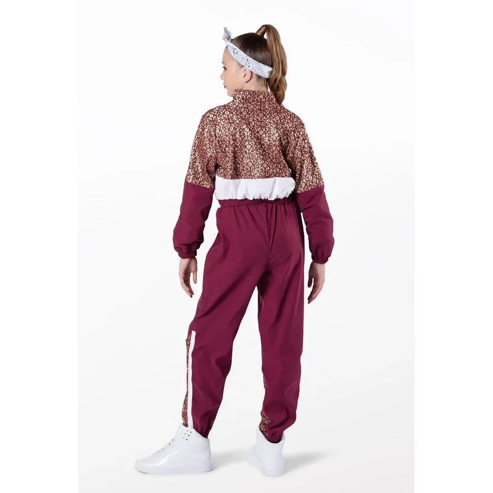 Pre-Owned Dance Costume Weissman 13775 XL Child Black Track Suit Hip Hop Glitter